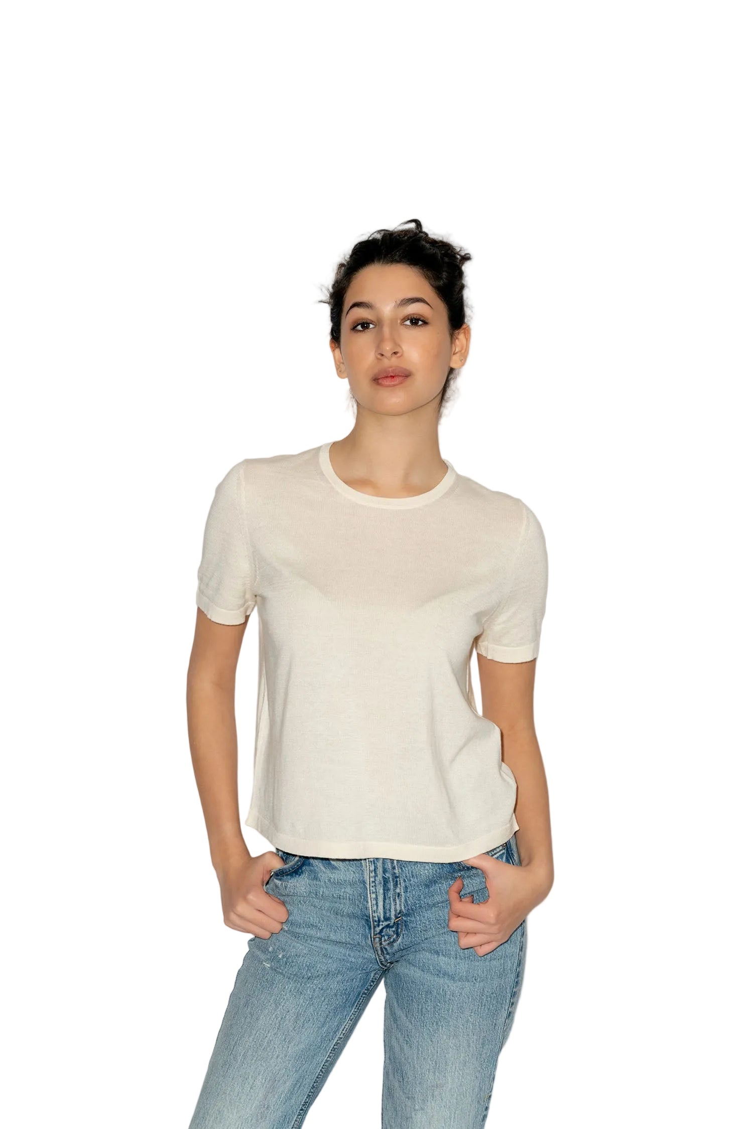 Top, Basic, T-Shirt, einfarbig, Cashmere, Luxusmode, Designermode, Frauenmode, Sommerlich, leicht, luftig, gemütlich