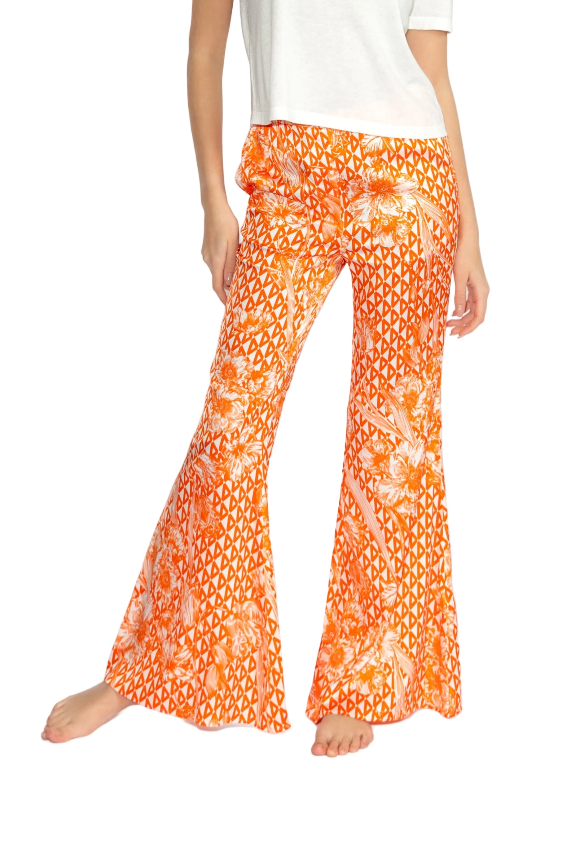 Pants, Hose, Cashmere, Luxusmode, Designermode, Frauenmode, Sommerlich, gemütlich, luftig, leicht, Bootcut, geometrisches Muster