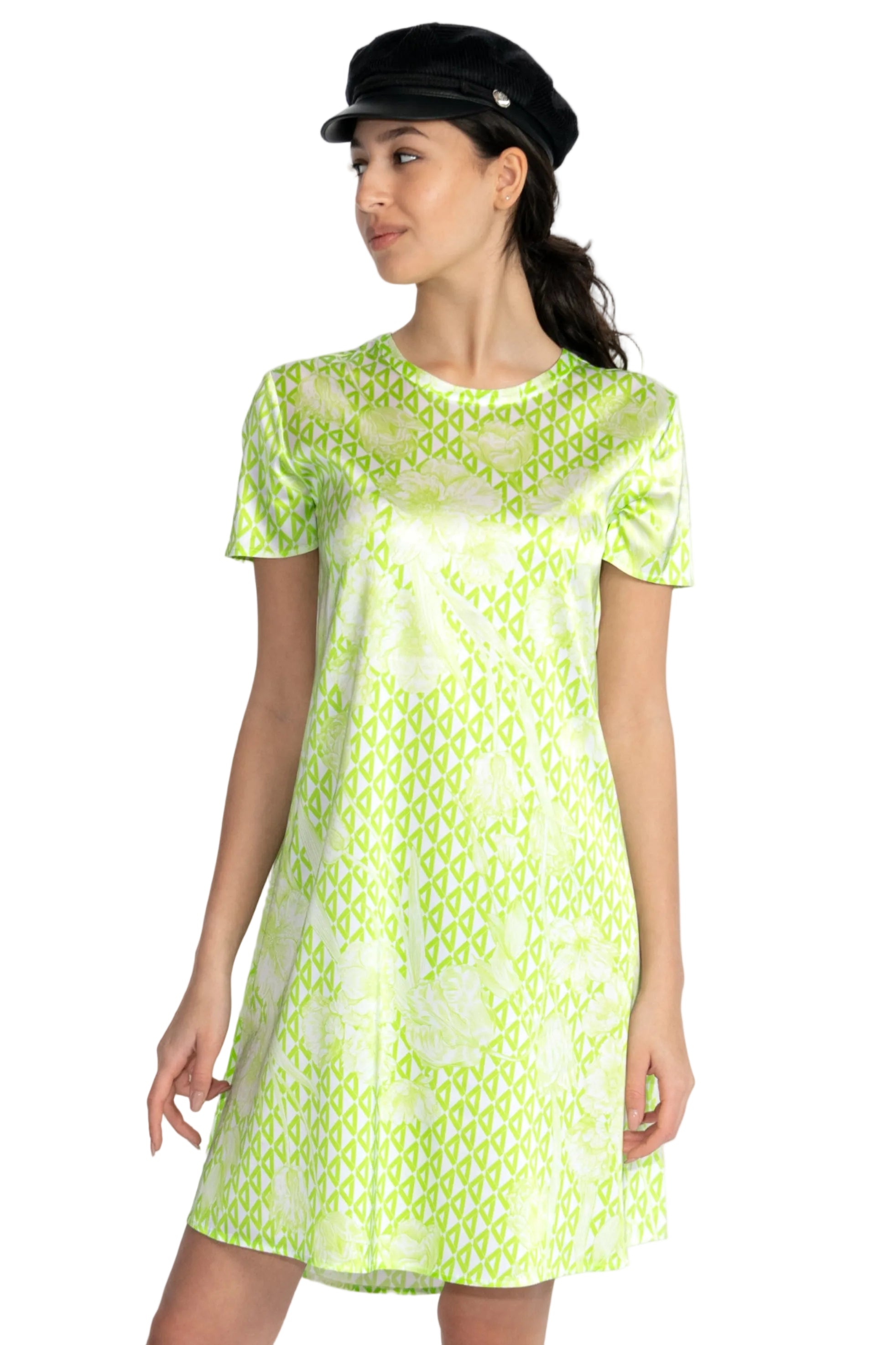 Kleid, Cashmere, Luxusmode, Designermode, Frauenmode, Sommerlich, gemütlich, geometrisches Muster, Sommerkleid, Luftig, rundhals
