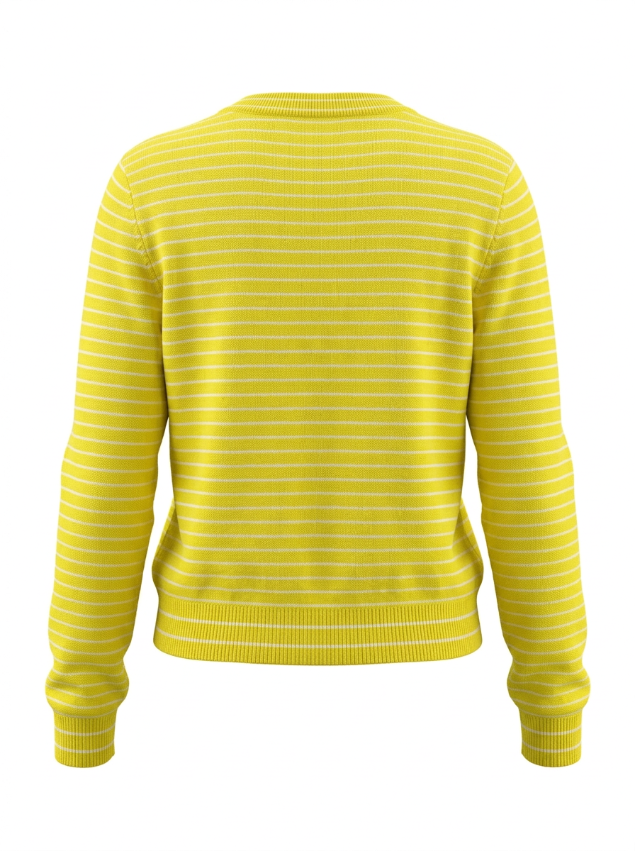 S26-192 – Gestreifter Strickpullover – Yellow – Rückansicht